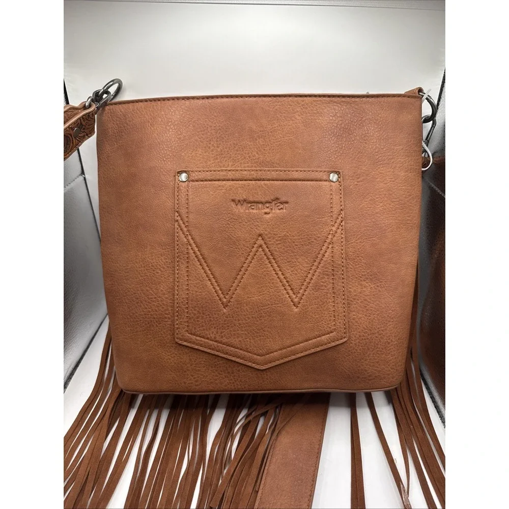 NEW Wrangler Purse Handbag Fringe Western Vintage Floral Large Bag NWT Boho